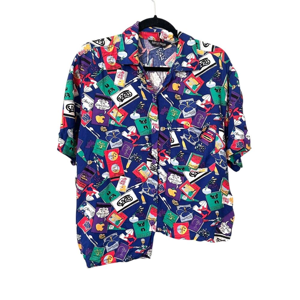 ASHLEIGH MORGAN Novelty Vintage‎ Button Down Medium